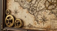 steampunk map wall decor