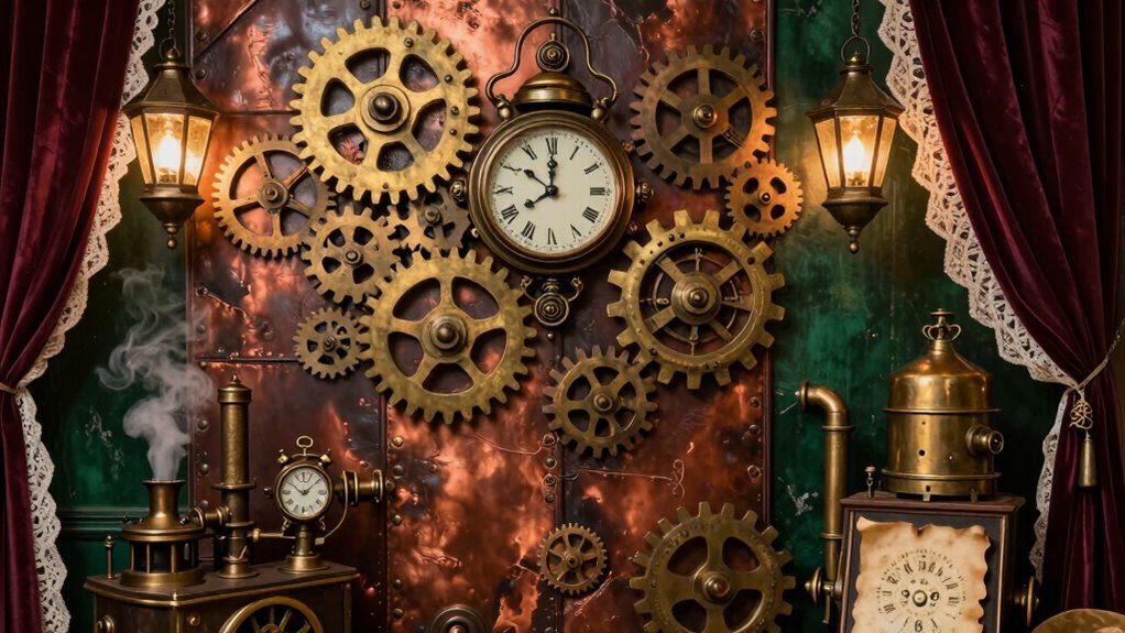 steampunk party backdrop ideas