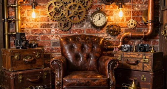 steampunk photography corner setup