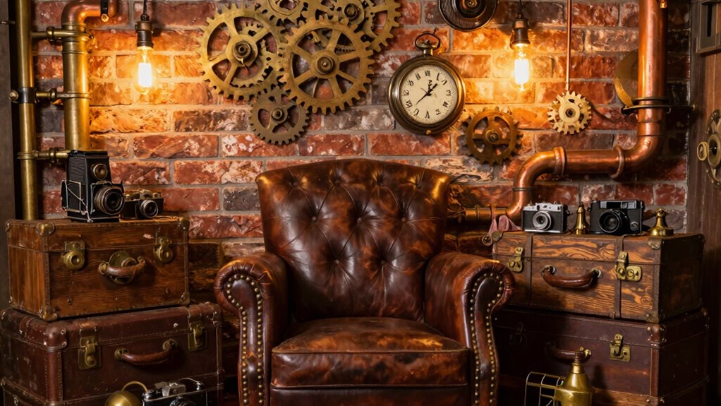 steampunk photography corner setup