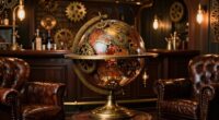 steampunk themed bar decor