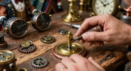 steampunk themed button accessories