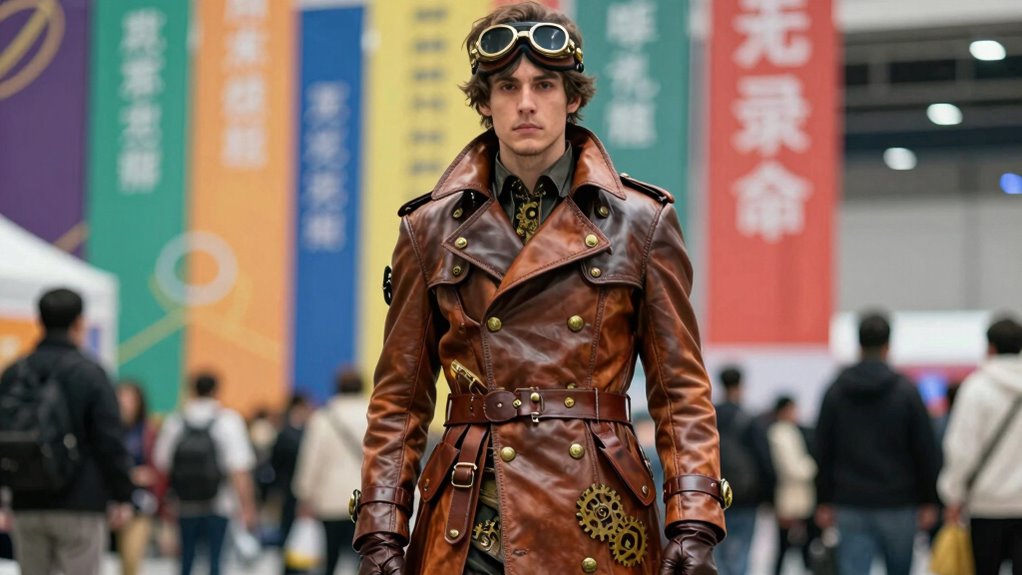steampunk trench coat styling