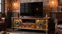 steampunk tv stand decor