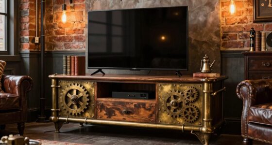 steampunk tv stand decor