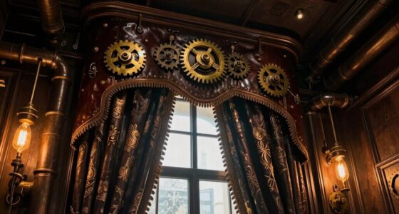 tall dramatic steampunk curtains