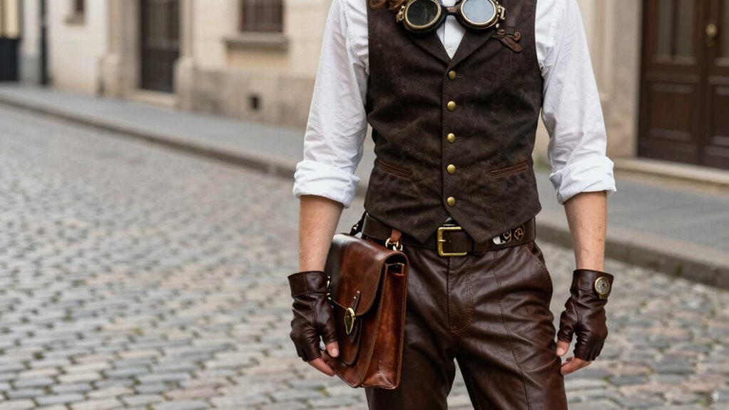 victorian accessories with industrial textures