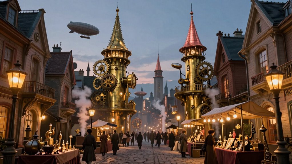 victorian futuristic urban harmony