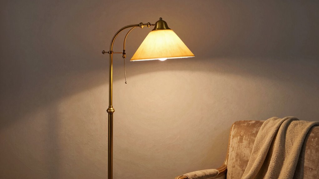 vintage brass reading lamp