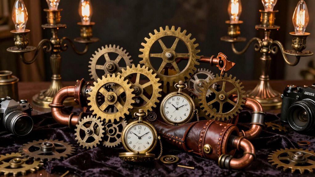 vintage gear centerpiece creation