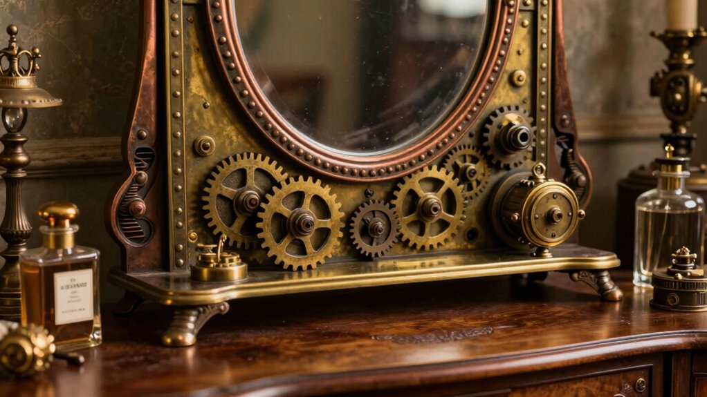 vintage industrial mirror decor
