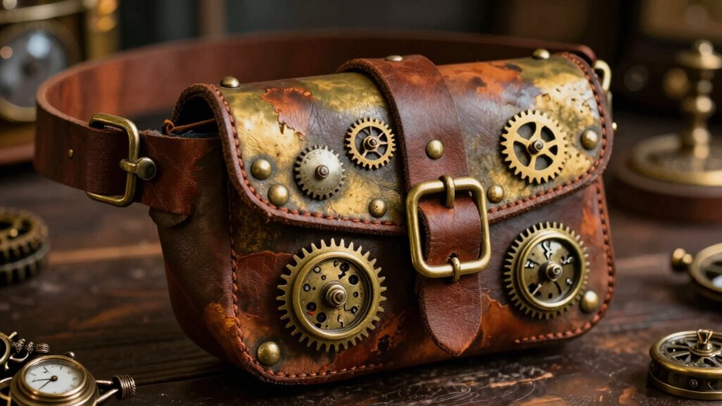 vintage steampunk belt pouches