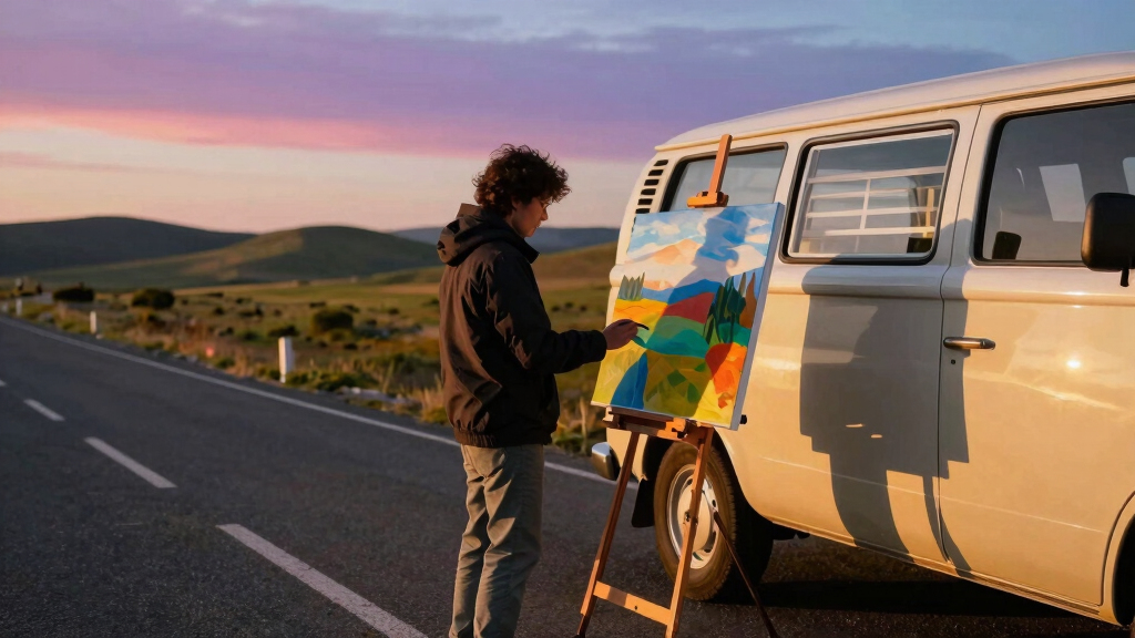 Rob Hann’s Chromatic and Quirky Landscapes Evoke Long-Distance Road Trips