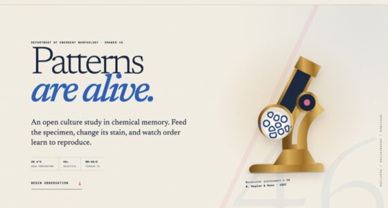 Culture No. 46 — The Living Pattern Laboratory — Reaction-Diffusion Simulation (FABLE/175, room 46)