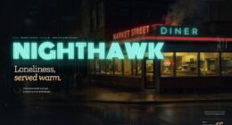 The Nighthawk Diner — Market Street, after midnight — Layered Canvas Refraction (FABLE/175, room 49)
