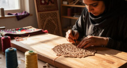 Nosheen Iqbal Translates Islamic Ornament Into Meticulous Wood-and-Thread Patterns