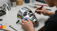 Reflections Dazzle In The Hyperrealistic Chrome Faces Of Kip Omolade’s Vivid Portraits