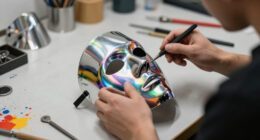 Reflections Dazzle In The Hyperrealistic Chrome Faces Of Kip Omolade’s Vivid Portraits
