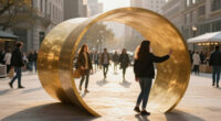 A Giant Gold Coil By Plastique Fantastique Created A Loopy Portal On The High Line