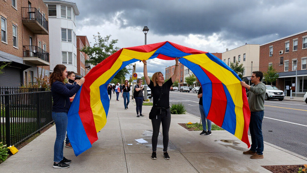Art In Odd Places Participants Seek Utopia Under Dark Clouds