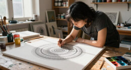 At A ‘Molecular Level,’ Mu Pan Composes Meticulous Mandalas In Acrylic