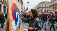 Artists Take To The Streets Amid Massive Protests In France
