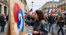 Artists Take To The Streets Amid Massive Protests In France