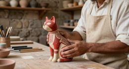 Cat-Shaped Vessel From Peru, C.200-700