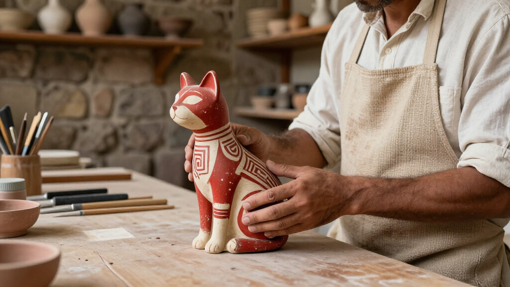 Cat-Shaped Vessel From Peru, C.200-700