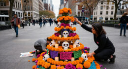 Giant Ofrenda Arrives In Manhattan Ahead Of Día De Muertos