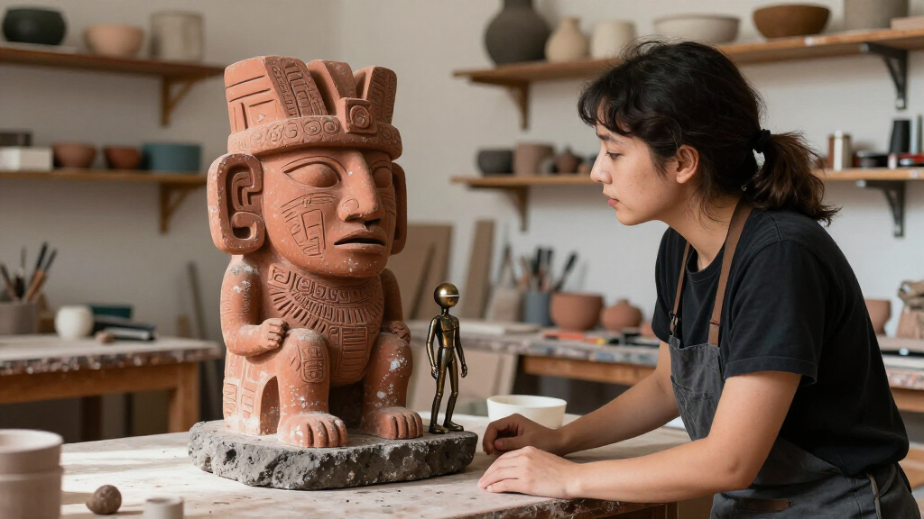 Pre-Columbian Archaeology Meets Science Fiction In Max Lehman’s Quirky Sculptures