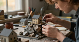Precarious Dwellings Perch Atop Rocks In Simon Laveuve’s 1/35-Scale Miniatures